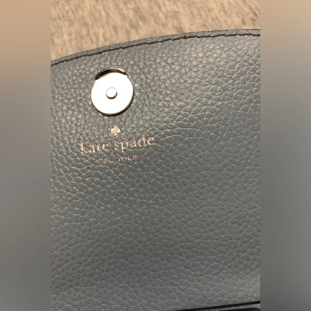 Kate Spade Leather Crossbody Blue Detachable Strap Purse Handbag Clutch